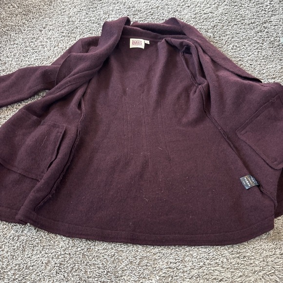 VINTAGE Rosie Neira for Anthropologie 100% Wool Wrap Jacket Purple Medium Petite - Picture 7 of 8